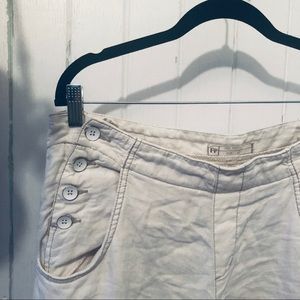 Free People wide leg linen sailor pant